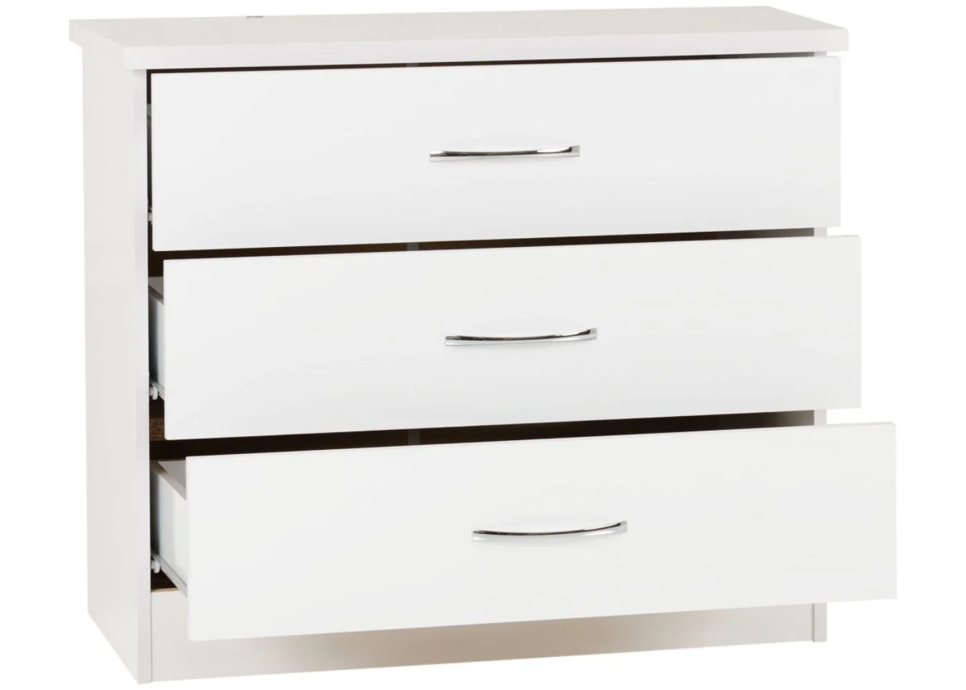 Nevada White Gloss 3 Piece Bedroom Furniture Set inc. 3-Drawer Chest by Wholesale Beds & Furniture - Image 11