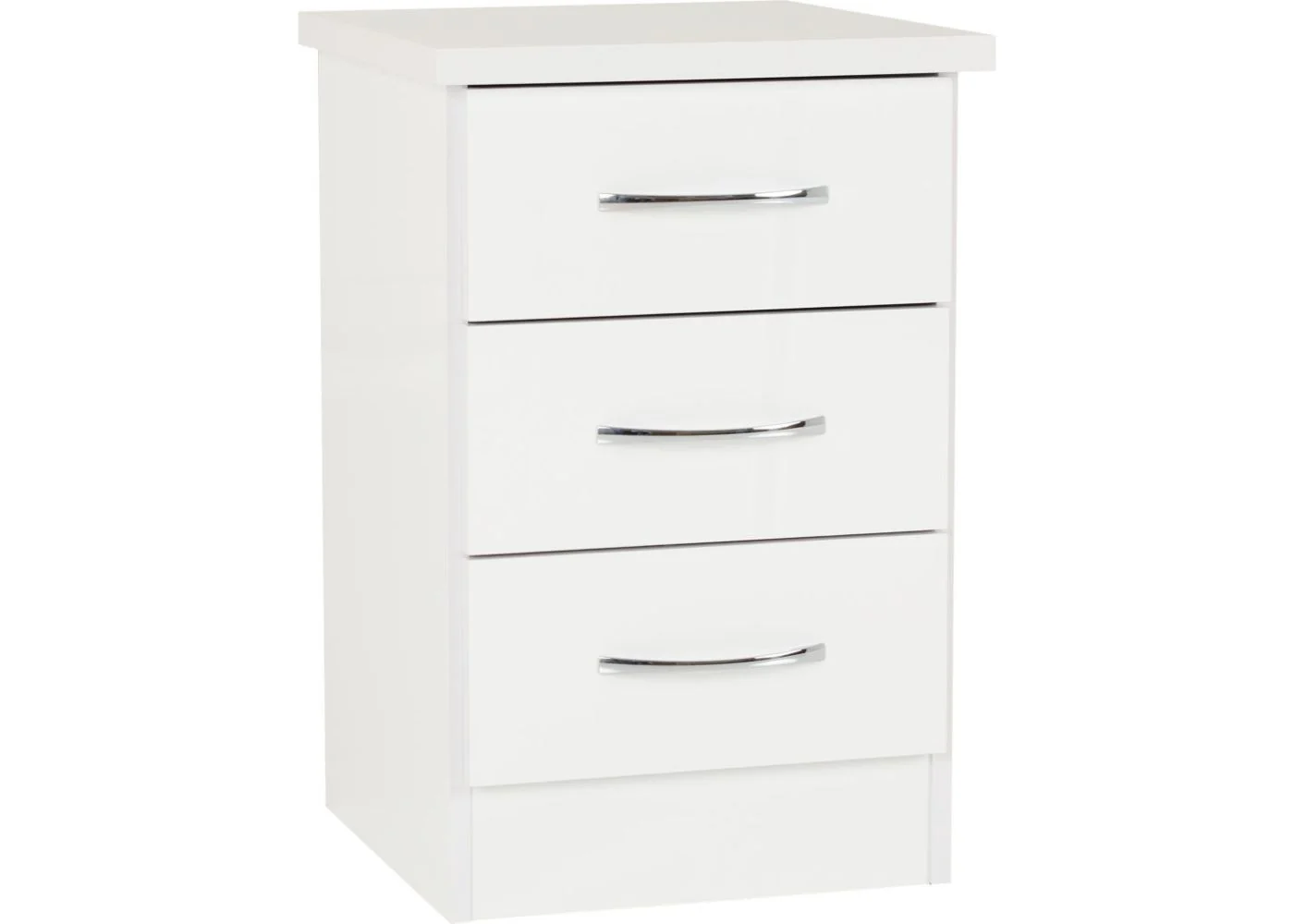 Nevada White Gloss 3 Piece Bedroom Furniture Set inc. 3-Drawer Chest by Wholesale Beds & Furniture - Image 7