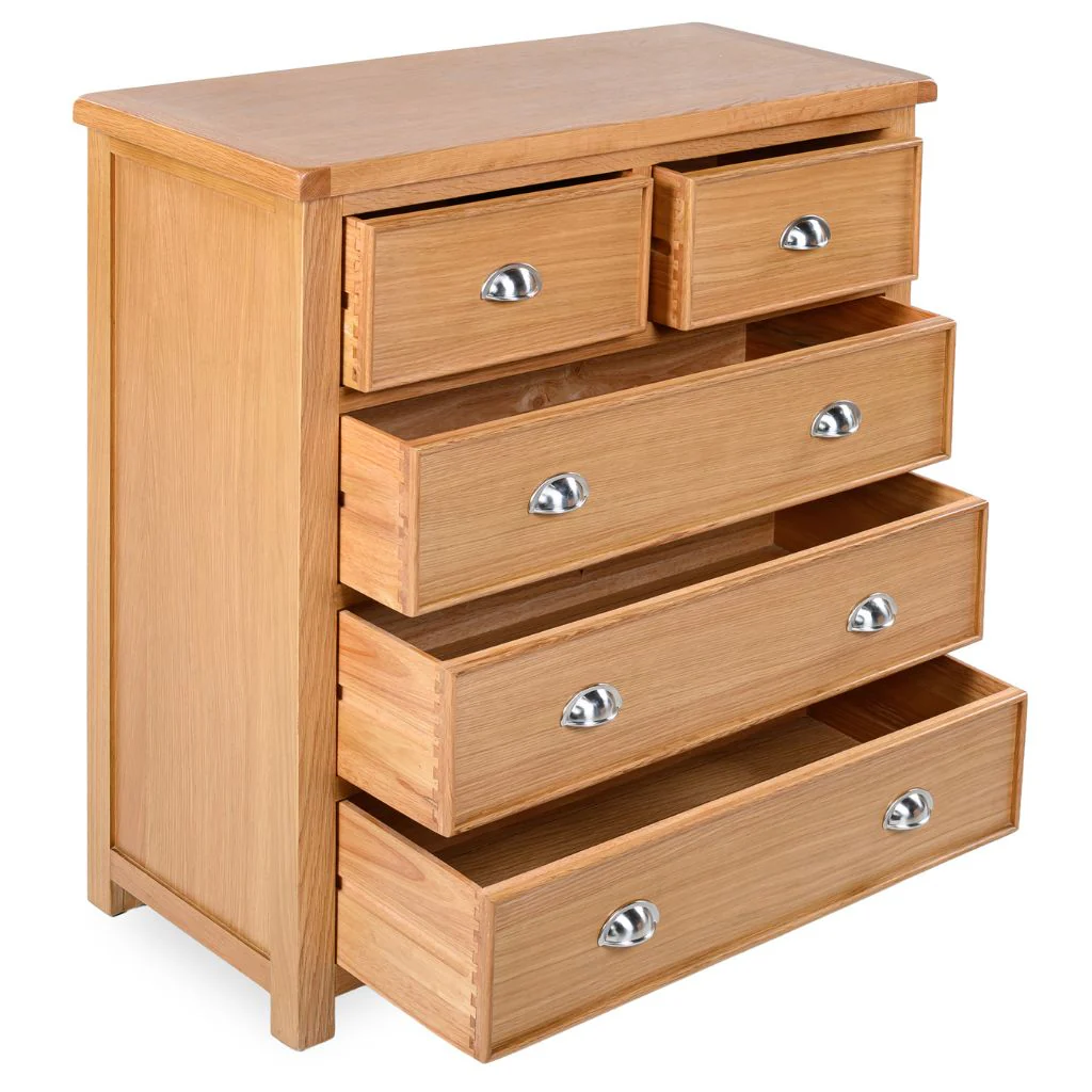 Newbury Light Oak 5 Drawer Chest by Honey B - Image 2