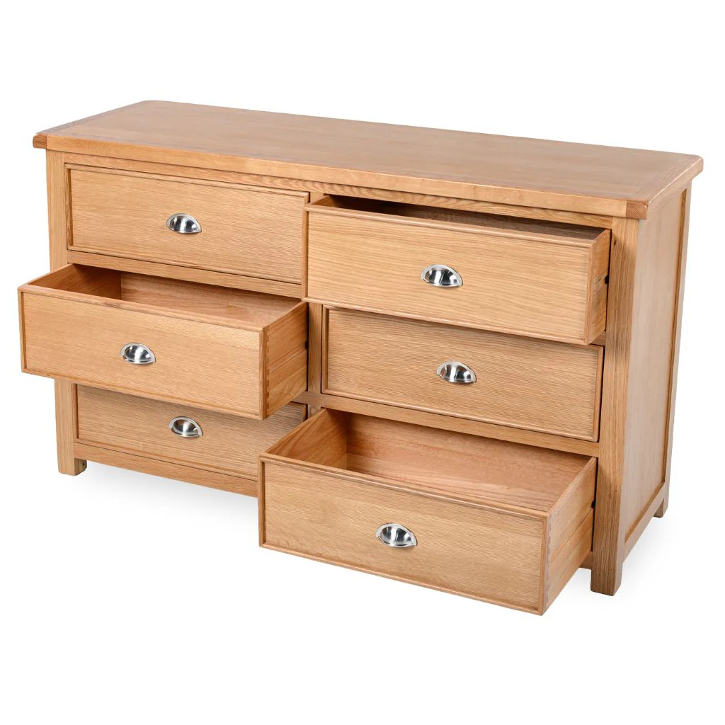 Newbury Light Oak 6 Drawer Chest by Honey B - Image 4