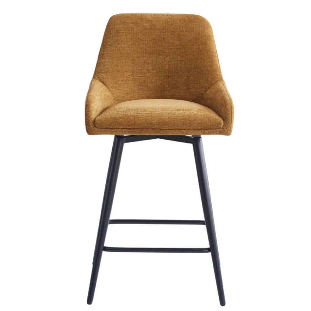 Pair of Oscar Mustard Counter Stools by Annaghmore - Image 2
