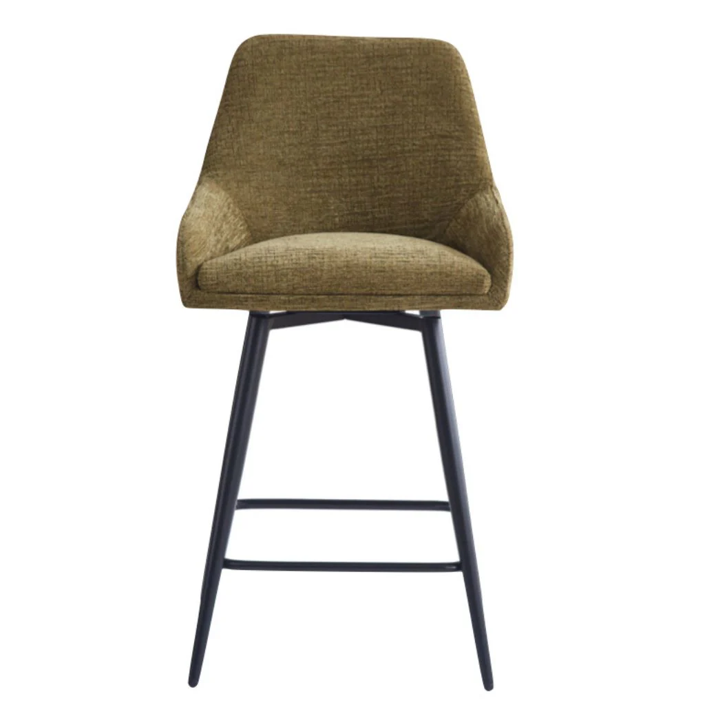 Pair of Oscar Olive Green Counter Stools by Annaghmore - Image 2