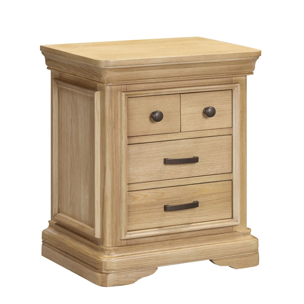 Oslo Light Oak 4 Drawer Bedside by Honey B