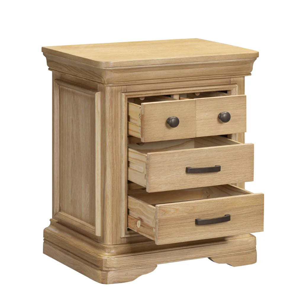 Oslo Light Oak 4 Drawer Bedside by Honey B - Image 2