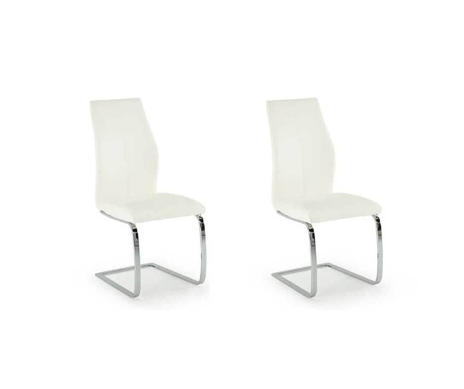Pair of Elis White Dining Chairs by Vida Living