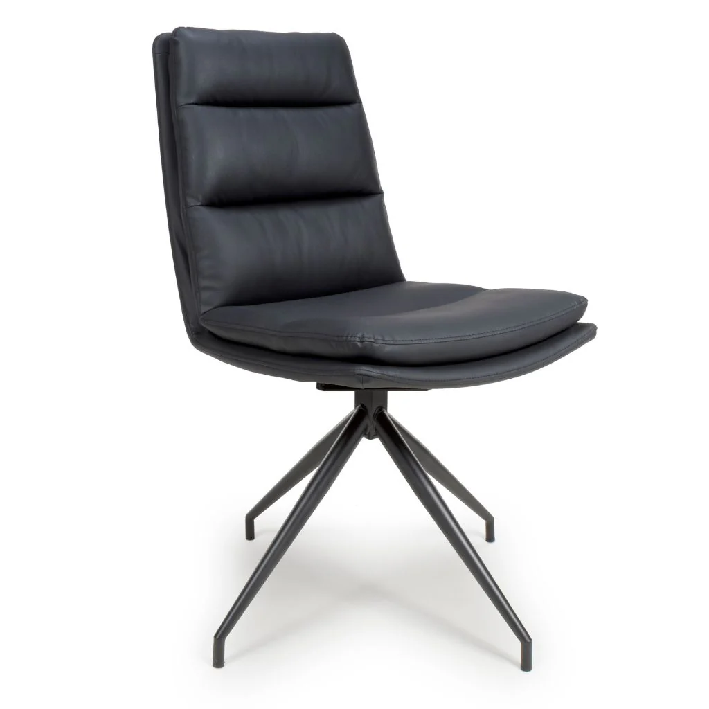 Pair of Nobo Black PU Swivel Dining Chairs - Image 2
