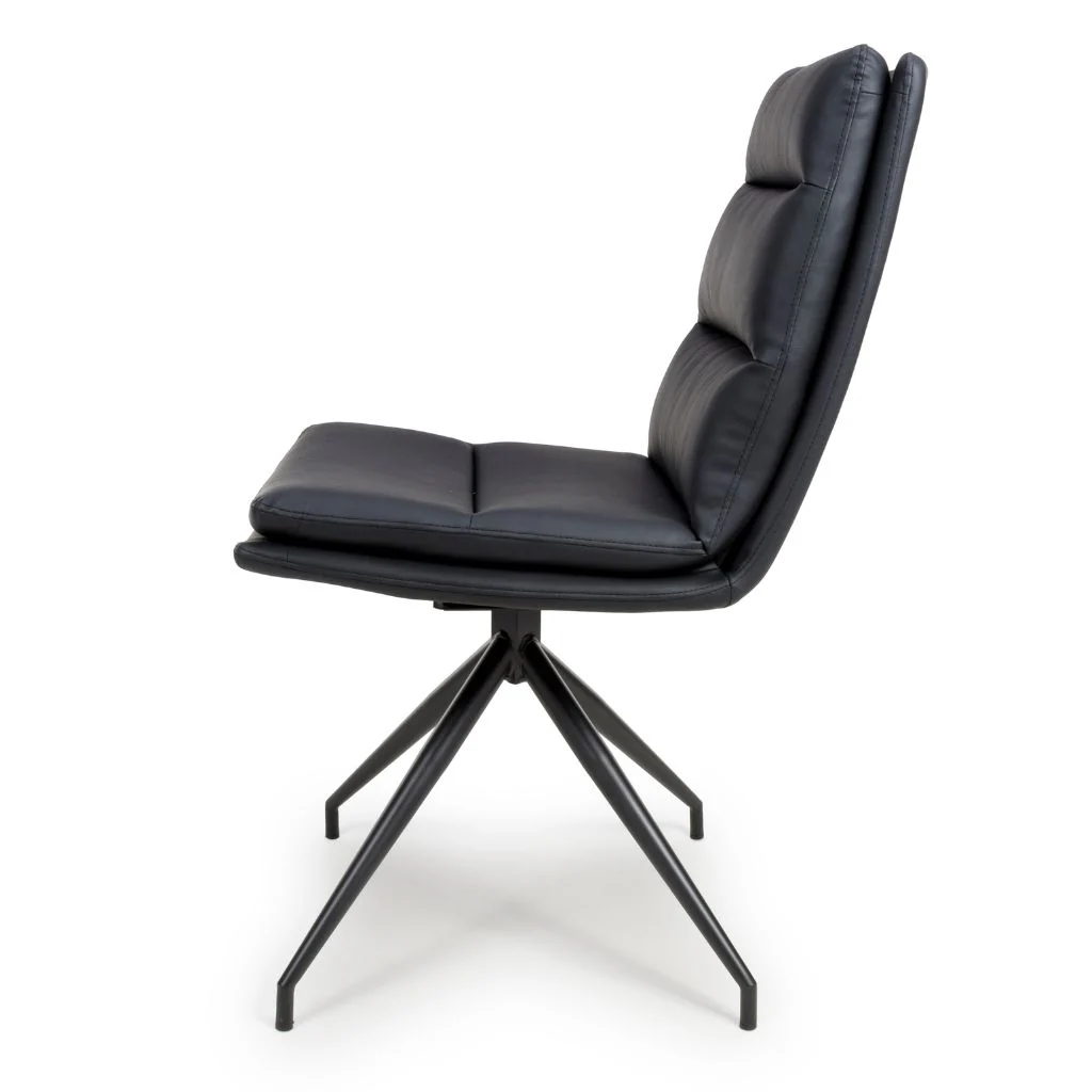 Pair of Nobo Black PU Swivel Dining Chairs - Image 3