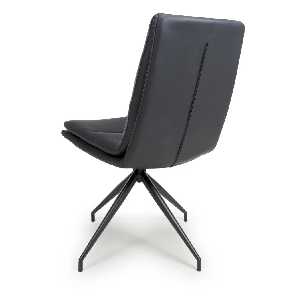 Pair of Nobo Black PU Swivel Dining Chairs - Image 4