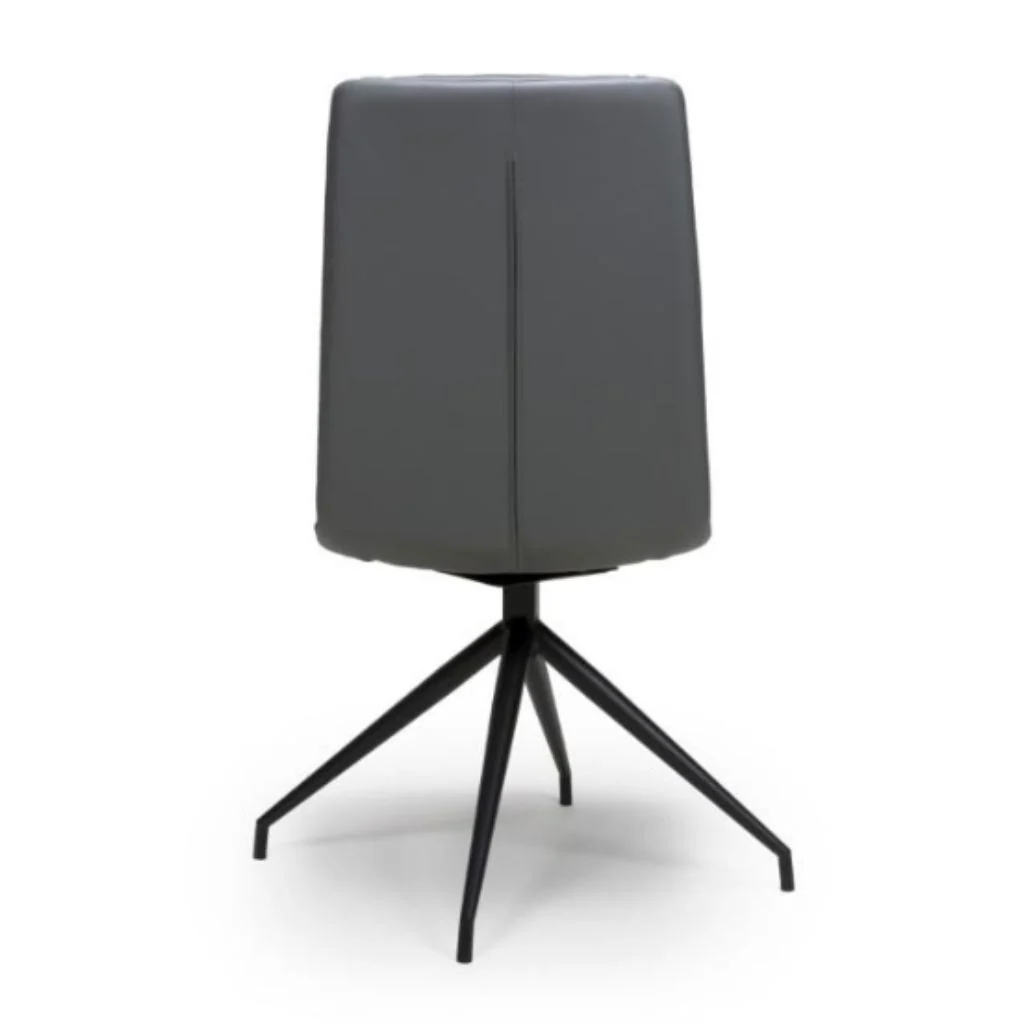 Pair of Nobo Grey PU Swivel Dining Chairs - Image 2