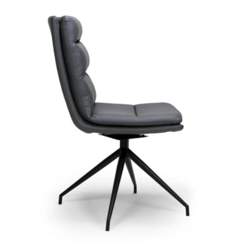 Pair of Nobo Grey PU Swivel Dining Chairs - Image 3