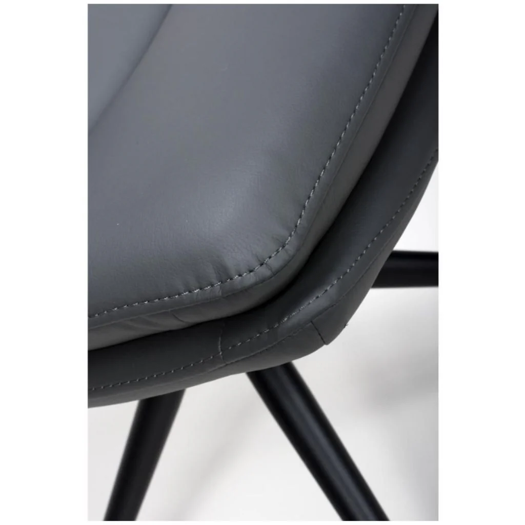 Pair of Nobo Grey PU Swivel Dining Chairs - Image 4