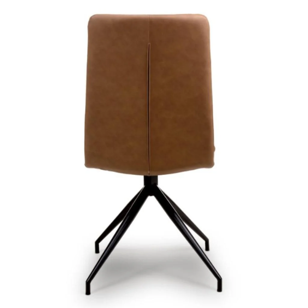 Pair of Nobo Tan PU Swivel Dining Chairs - Image 2