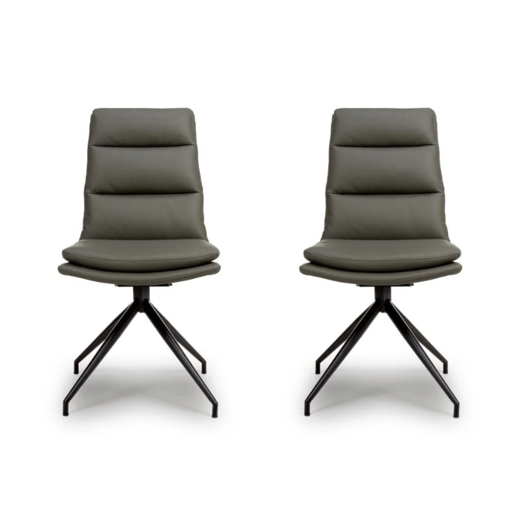 Pair of Nobo Truffle PU Swivel Dining Chairs