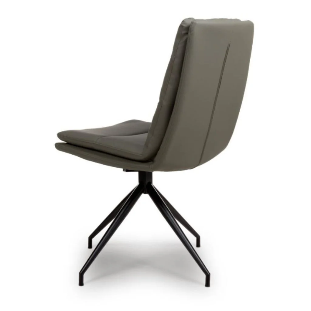 Pair of Nobo Truffle PU Swivel Dining Chairs - Image 2