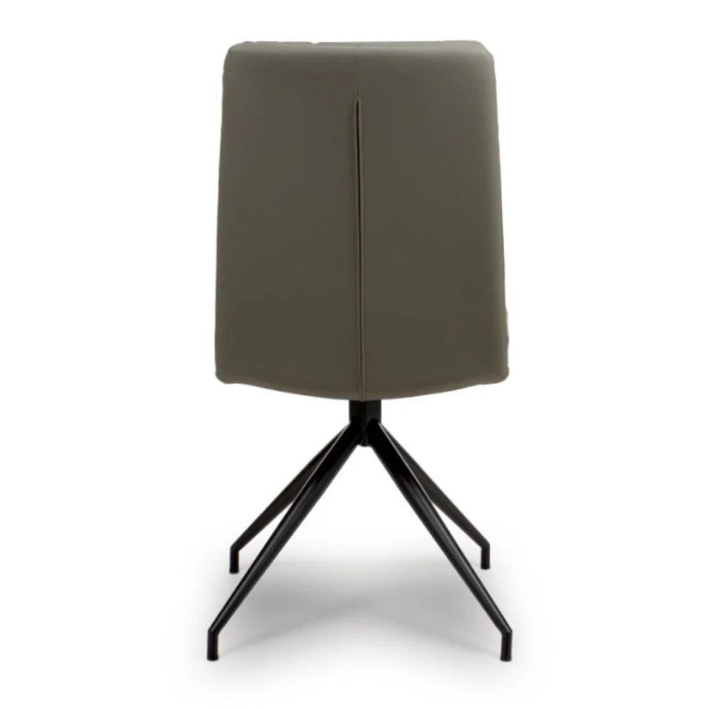 Pair of Nobo Truffle PU Swivel Dining Chairs - Image 3