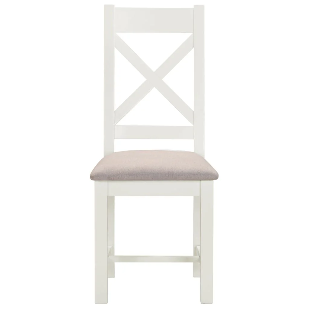 Pair of Windsor Ivory Cross Back Dining Chairs by Wholesale - Image 2