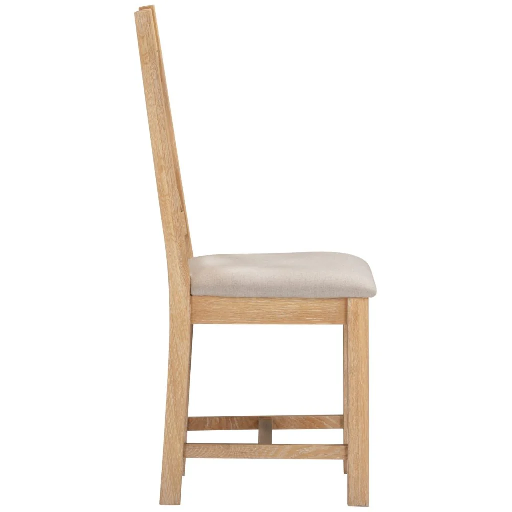 Pair of Windsor Natural Oak Cross Back Dining Chairs by Wholesale - Image 3