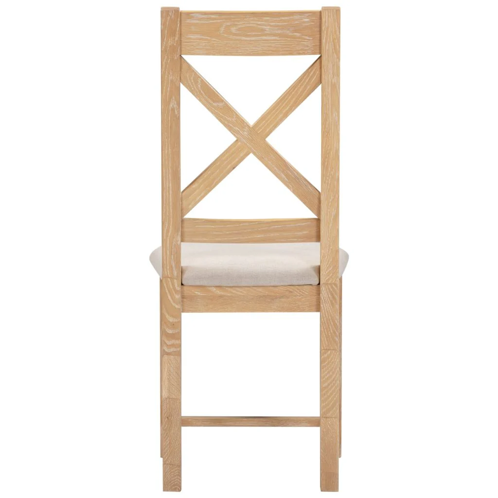 Pair of Windsor Natural Oak Cross Back Dining Chairs by Wholesale - Image 4