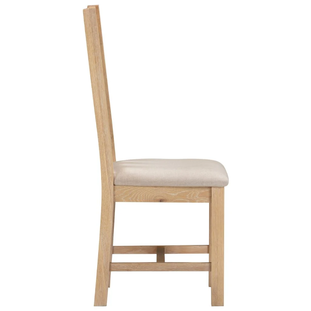 Pair of Windsor Natural Oak Slatted Dining Chairs by Wholesale - Image 3