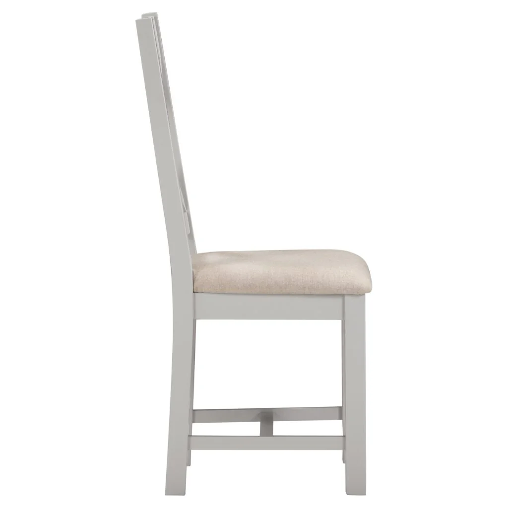 Pair of Windsor Pebble Grey Cross Back Dining Chairs by Wholesale - Image 2