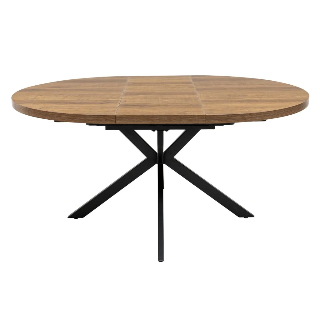 Panni 1.2m Round Dark Oak Extending Dining Table - Image 2