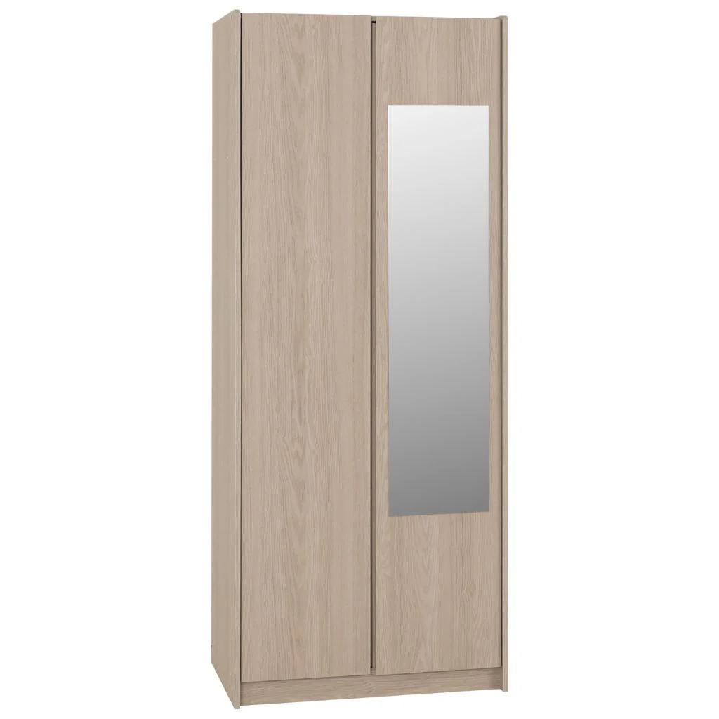 Paris Smoked Ash 2 Door Mirrored Wardrobe by Wholesale