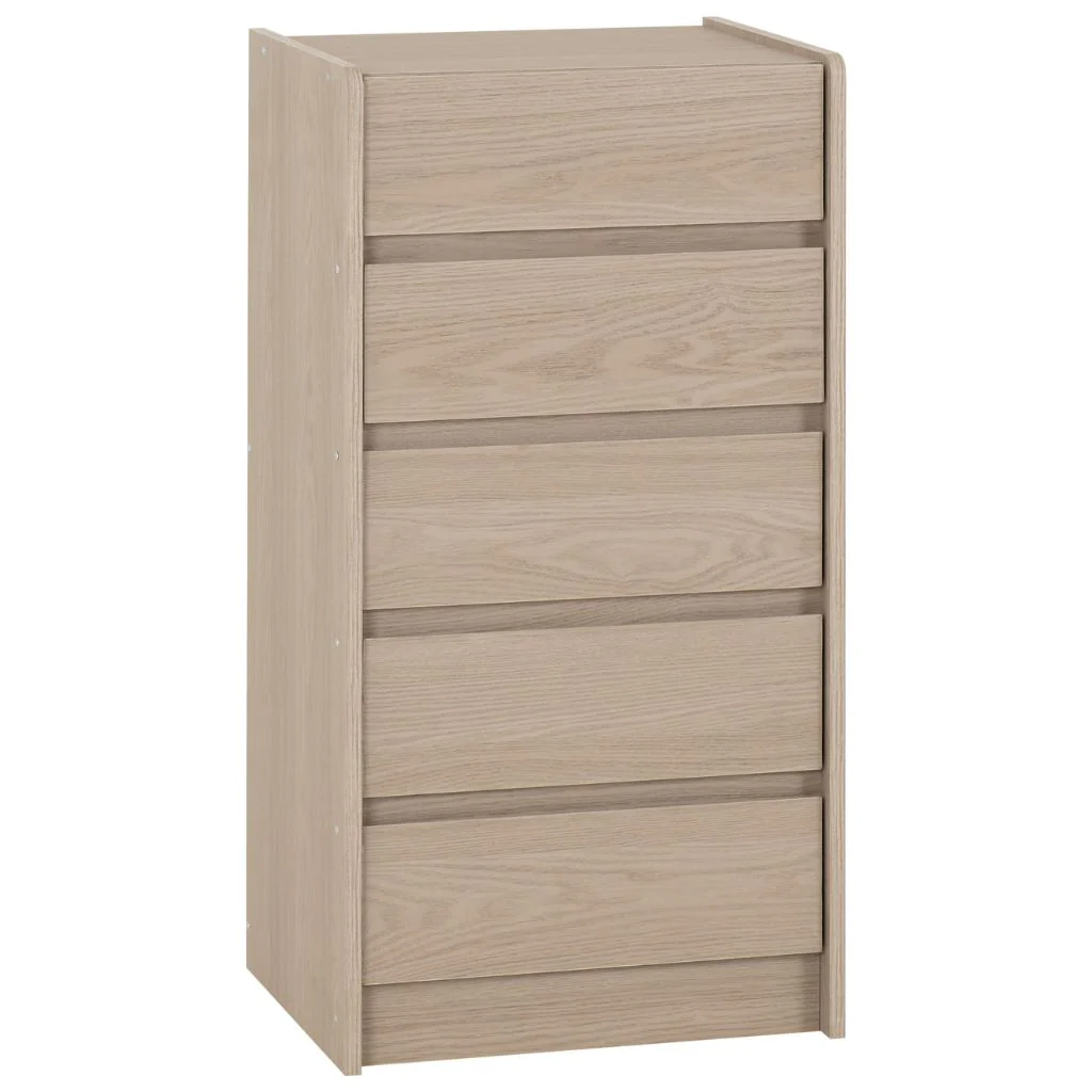 Paris Smoked Ash 5 Drawer Chest by Wholesale
