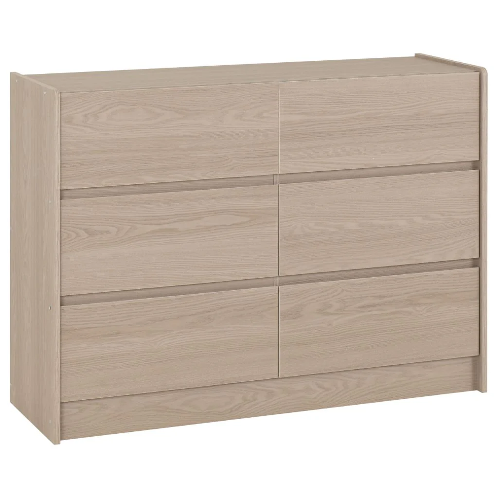 Paris Smoked Ash 6 Drawer Chest by Wholesale