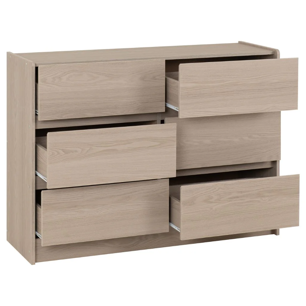 Paris Smoked Ash 6 Drawer Chest by Wholesale - Image 3