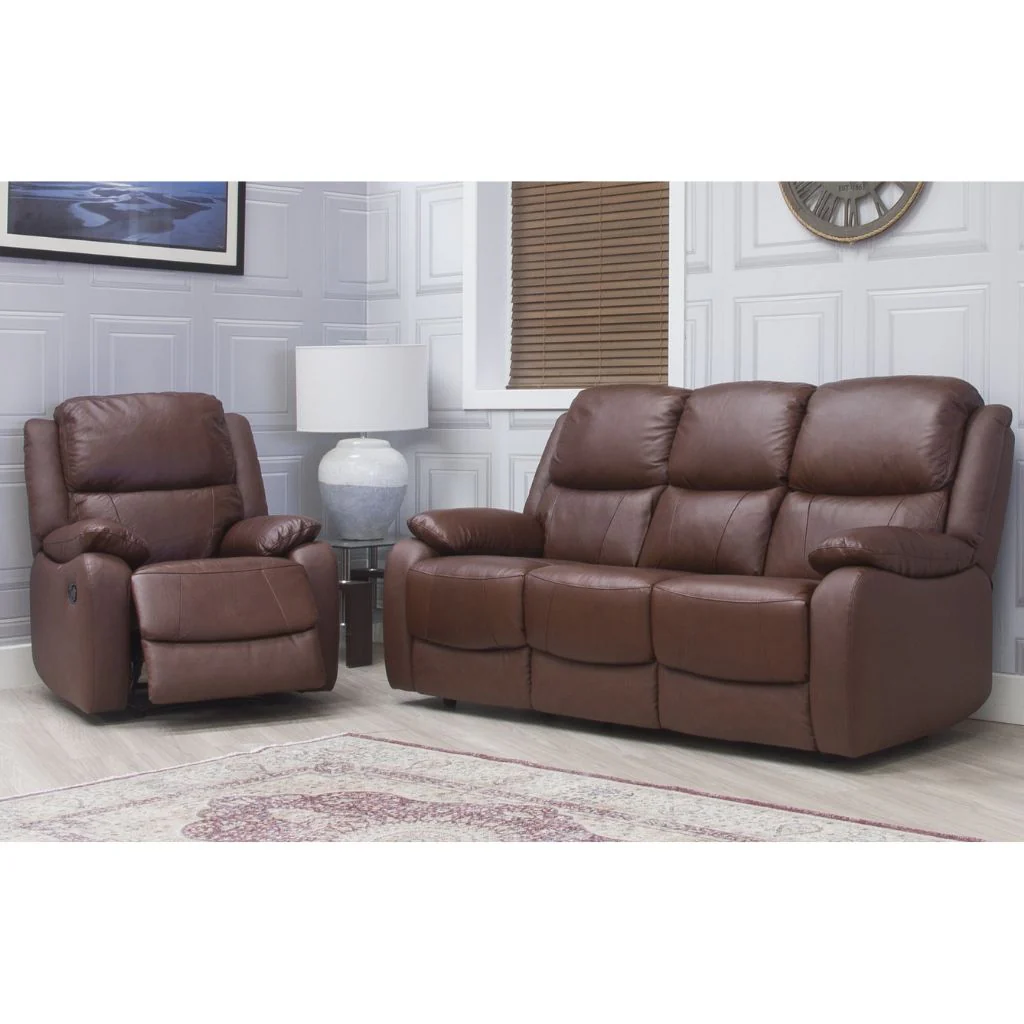 Parker Tabac Half Leather Sofa Range by SofaHouse
