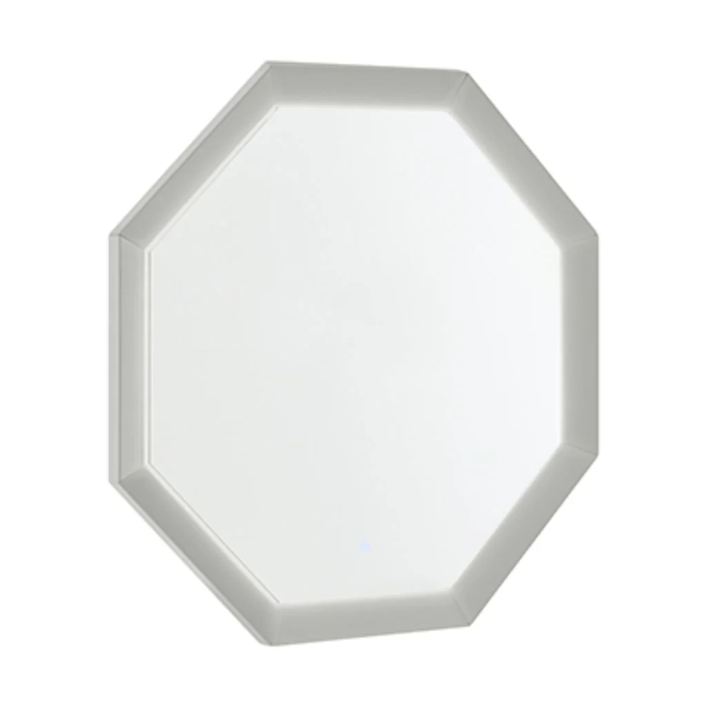 Pasadena Cool Grey LED Hexagon Mirror by Derrys