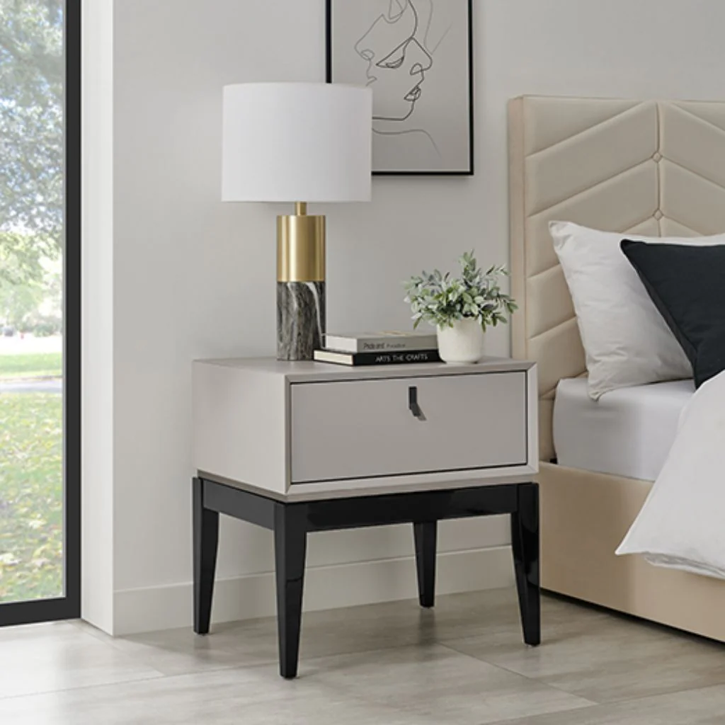 Pasadena Flannel Grey 1 Drawer End Table by Derrys