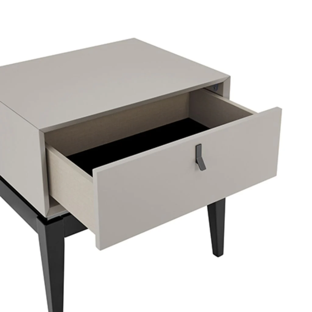 Pasadena Flannel Grey 1 Drawer End Table by Derrys - Image 2