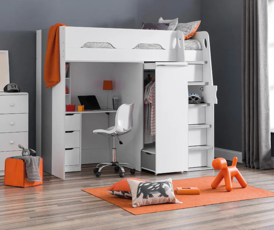 Pegasus White High-Sleeper Bed by Julian Bowen - Image 2