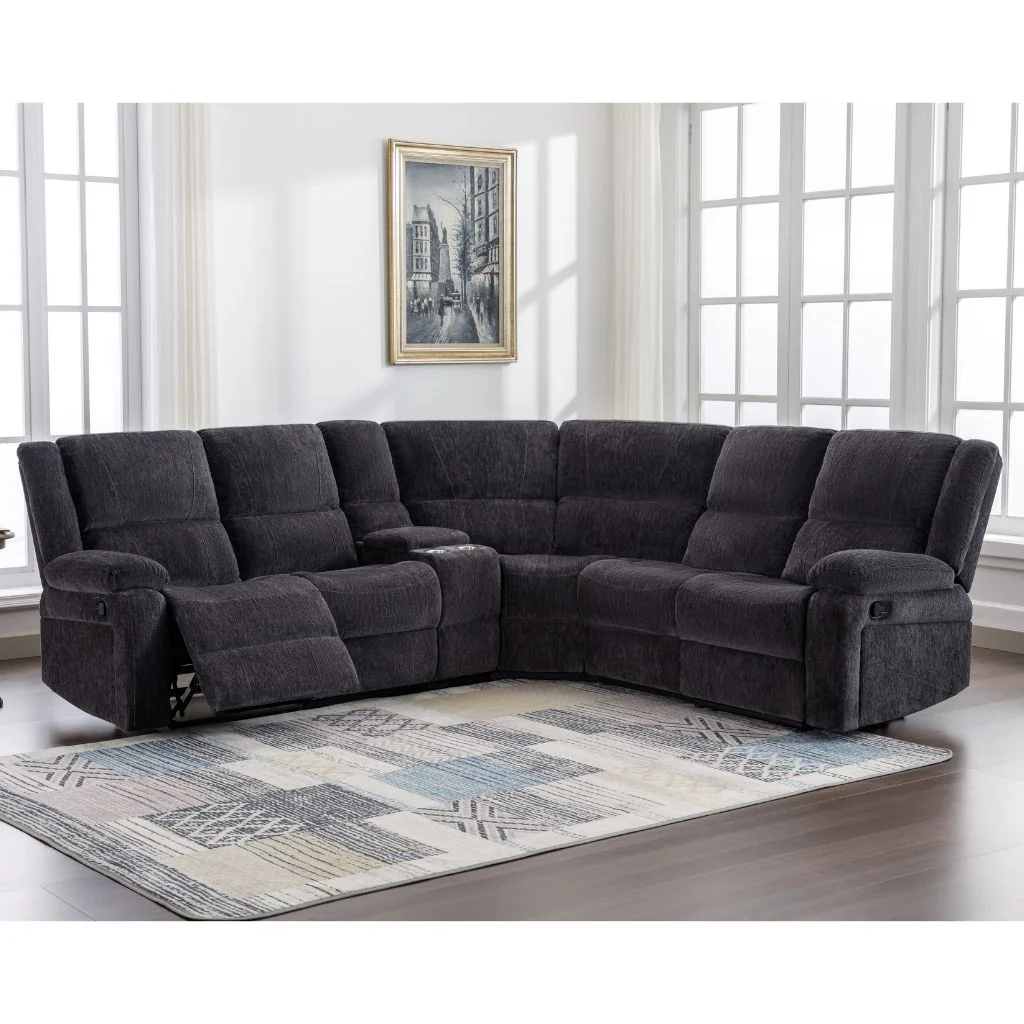 Perth Charcoal Corner Sofa by Image