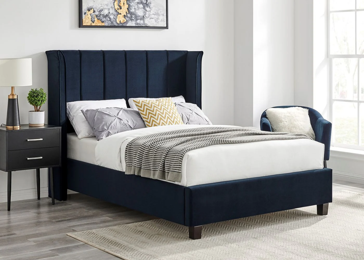 Polaris Navy Blue Bedframe Range by Limelight - Image 20