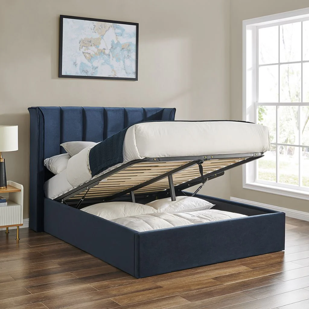 Polaris Navy Storage Bedframe by Limelight
