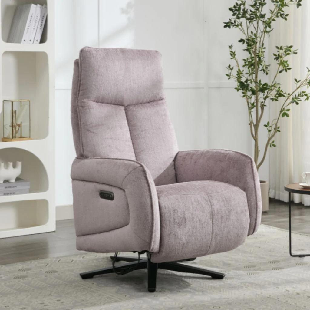 Prestige Lavender Electric Reclining Swivel Chair by Annaghmore
