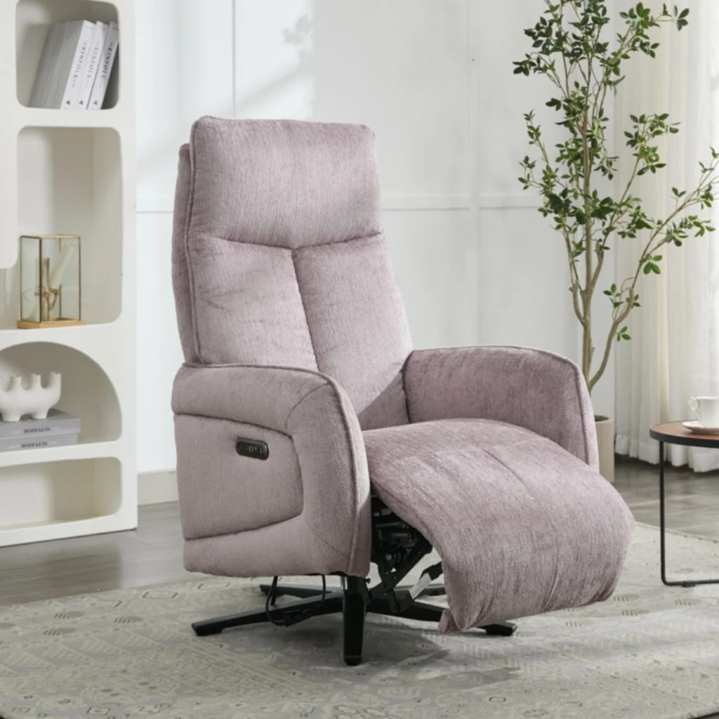 Prestige Lavender Electric Reclining Swivel Chair by Annaghmore - Image 3
