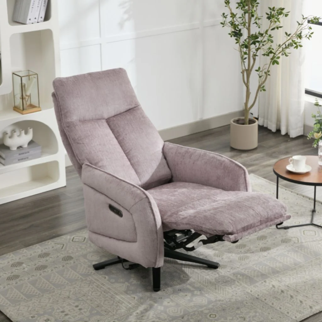 Prestige Lavender Electric Reclining Swivel Chair by Annaghmore - Image 4