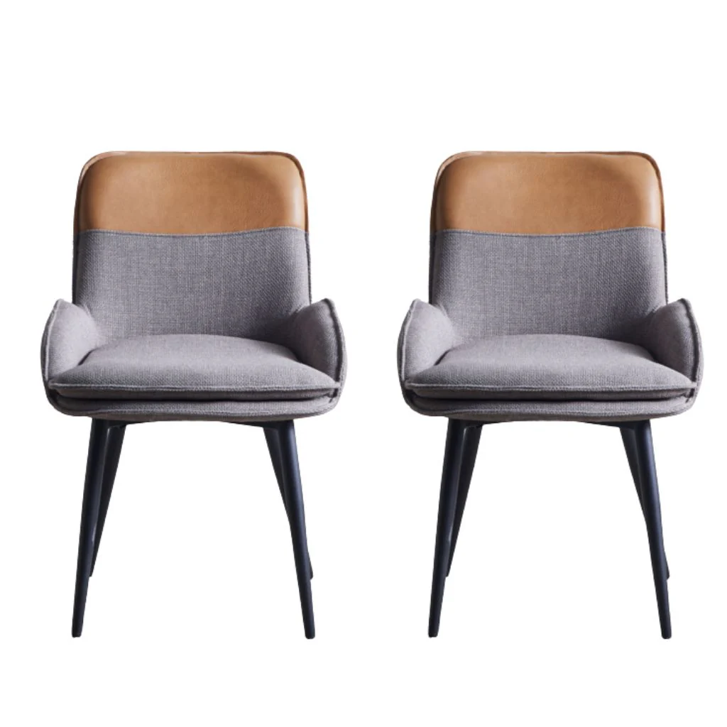 Pair of Redmond Light Grey & Tan Dining Chairs by Annaghmore