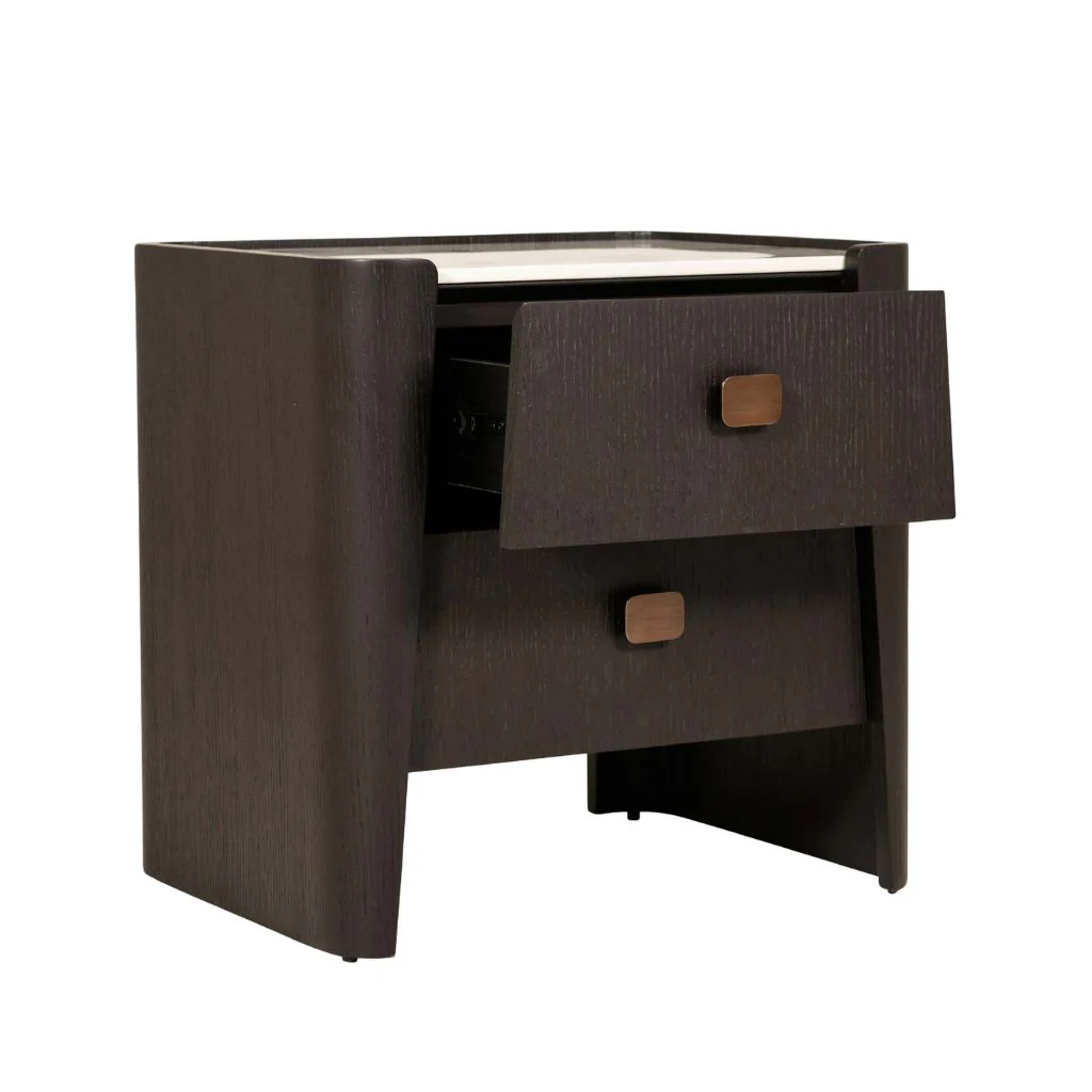 Rhodes 2-Drawer Bedside Table by Vida Living - Image 3