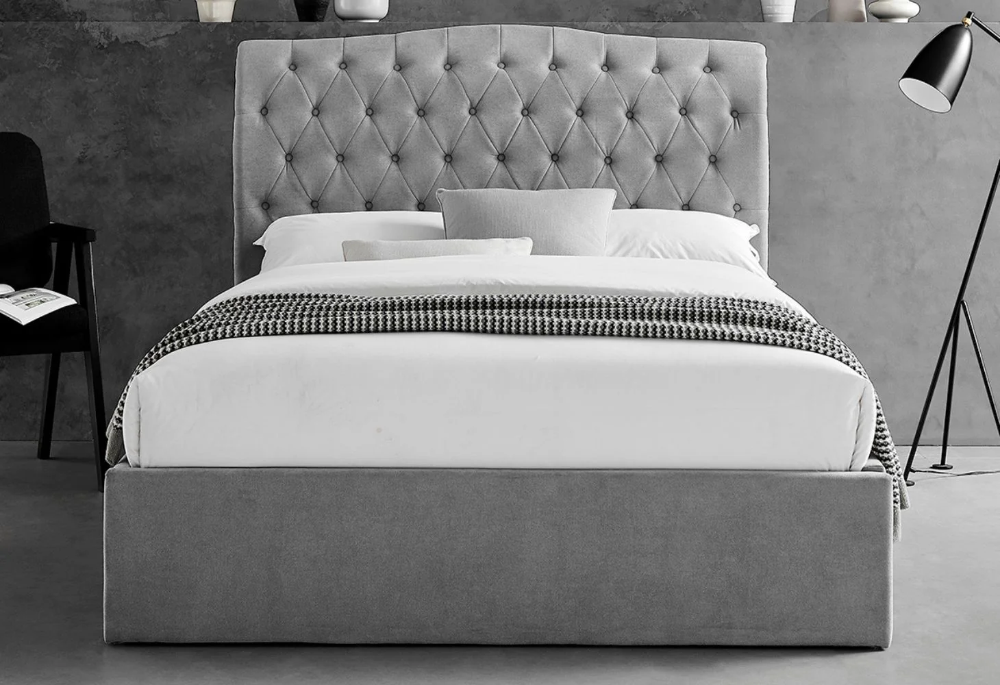 Rosa Storage Bedframe in Light Grey Range by Limelight - Light Grey - Image 4