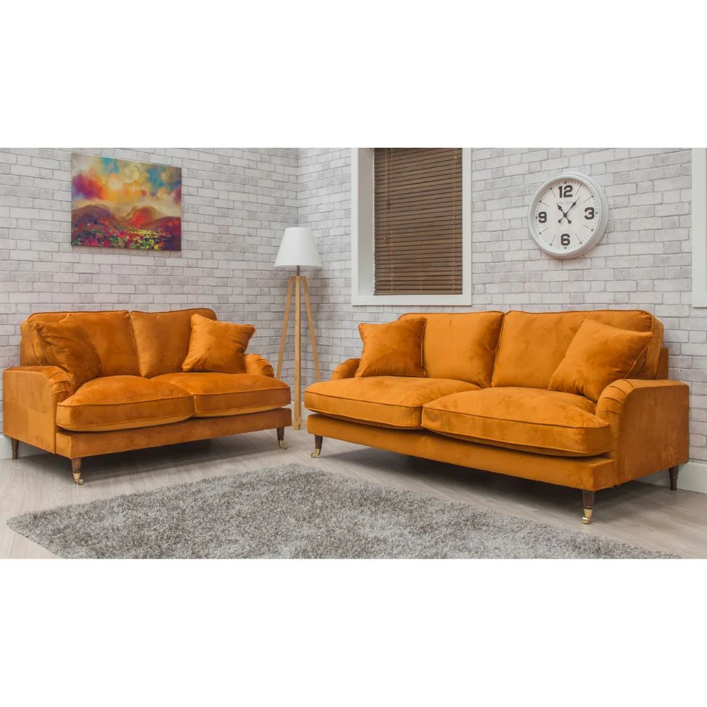 Rupert Orange 3+2 Sofa Set by Sofahouse