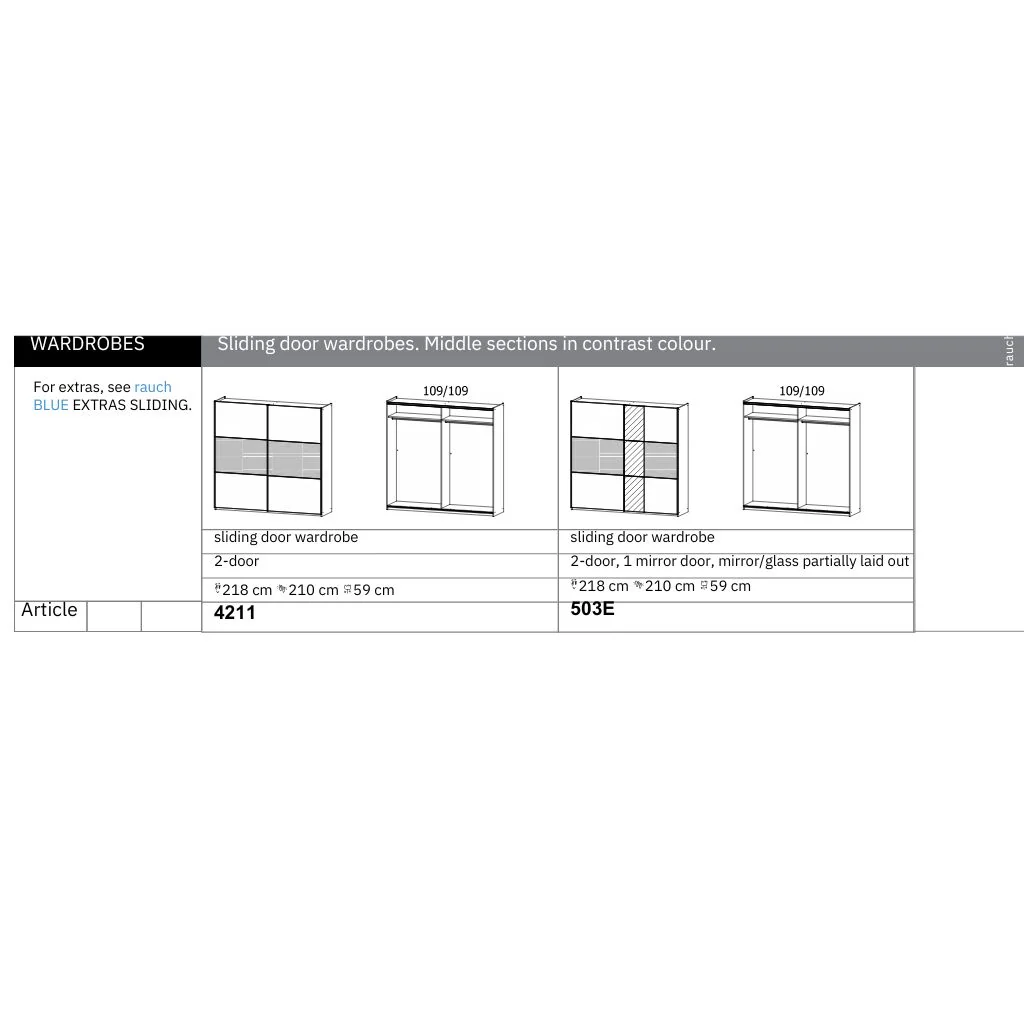 Sajo 218cm Sliding Wardrobe Range by Rauch - Image 5