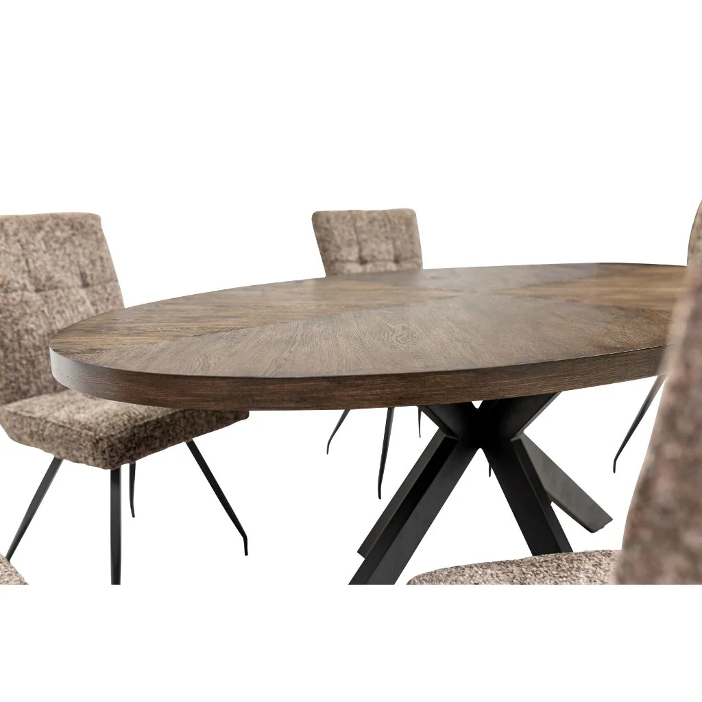 Sassa 1.8m Dark Oak Veneer Dining Table - Image 2