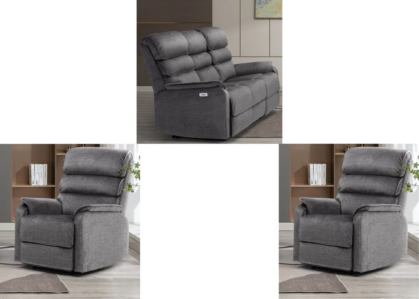 Savoy Electric Sofa Range in Grey by Annaghmore - Image 5