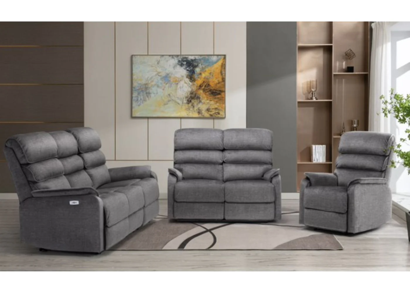 Savoy Electric Sofa Range in Grey by Annaghmore - Image 7