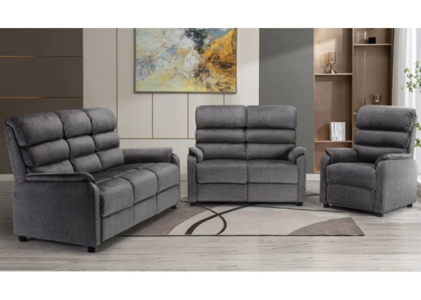 Savoy Fixed Sofa Range in Grey by Annaghmore - Image 11