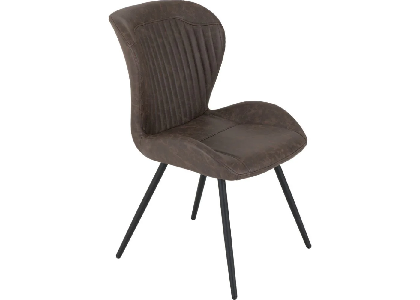 Set of 4 Quebec Brown Faux Leather Dining Chairs by Wholesale Beds - Image 2